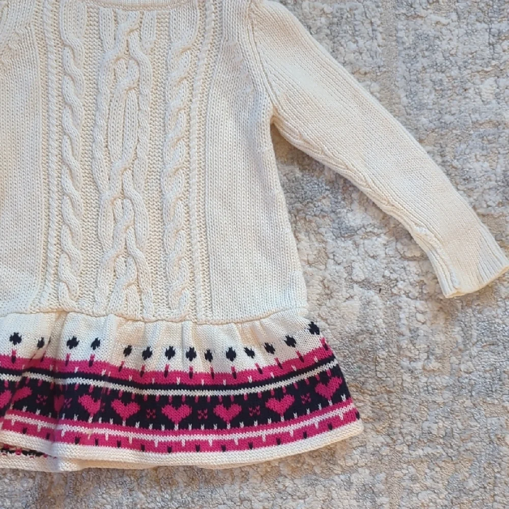 GAP Cream and Pink Knit Sweater Dress Size 3-6 Months